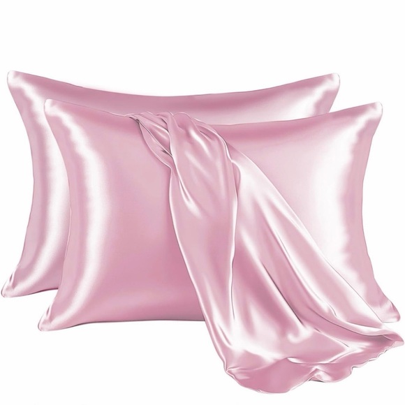 Miss Glam Co. Other - Pink Satin Silky Luxurious Queen Pillowcase Set Breathable Cooling Pillowcase